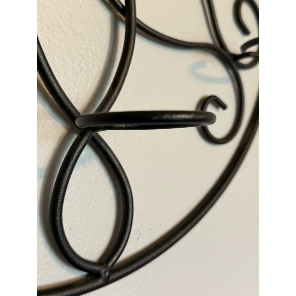 Wrought Iron Scroll Wall Candle/Flower Pot Holder Black Metal Sconce 18